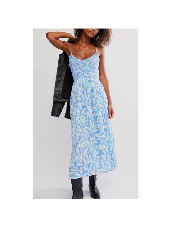 Free People Dresses & Skirts - Free People Sweet Nothings Midi Dress Blue Vista XL NWT